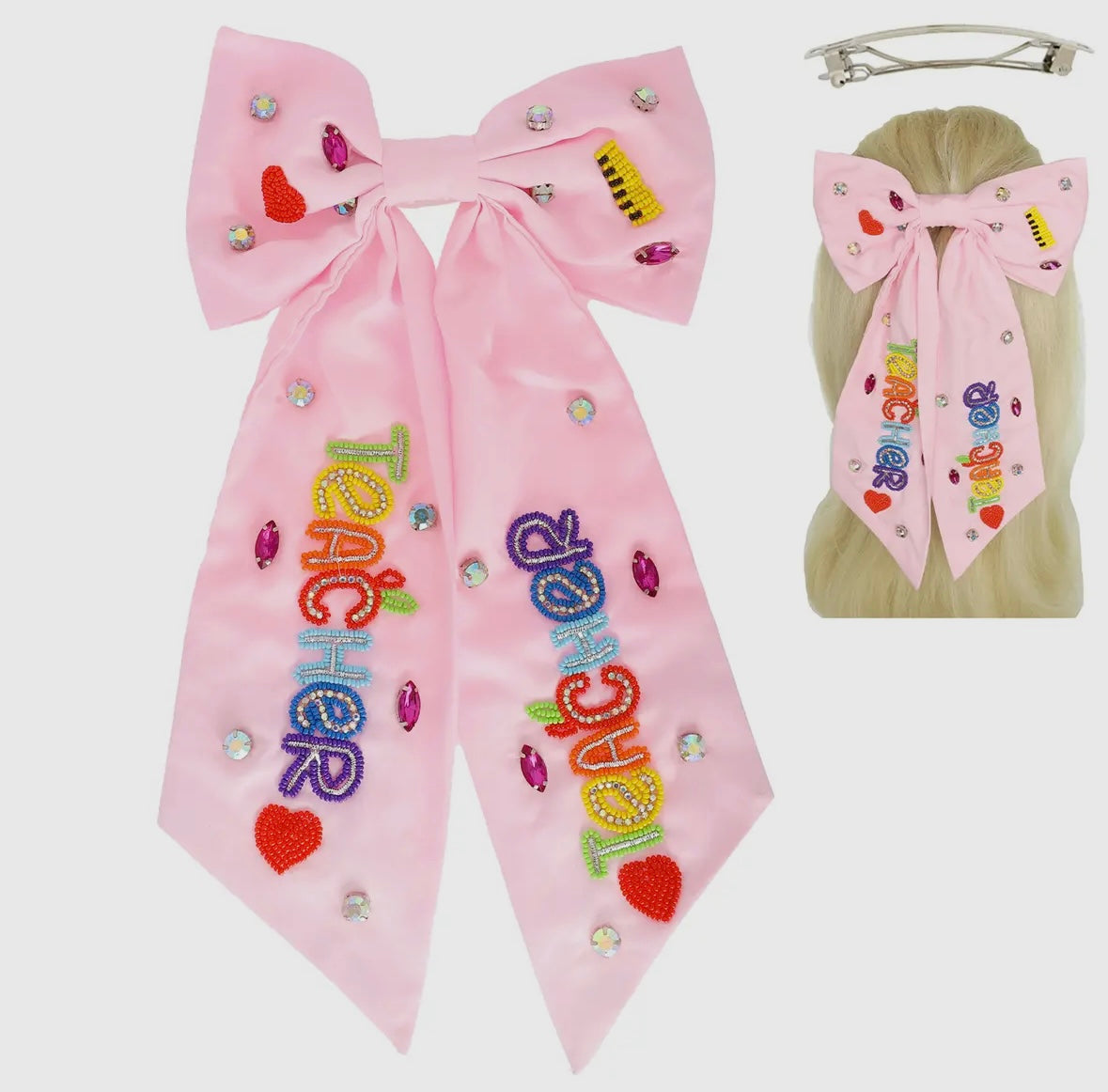 Beaded Teacher Bow