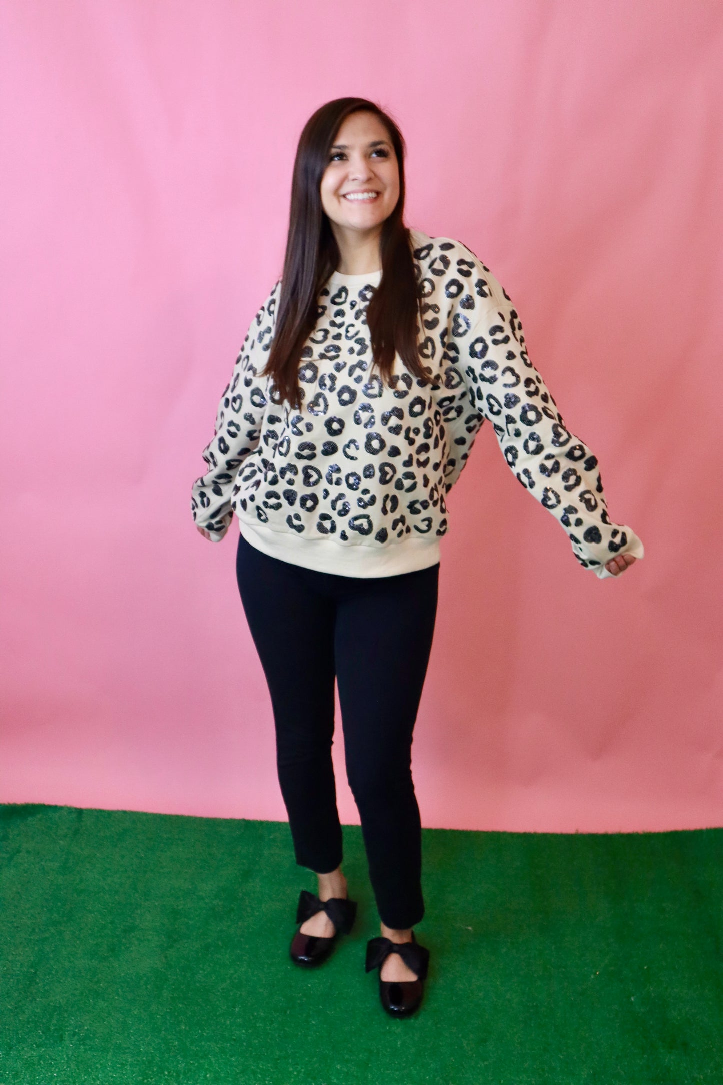 Sequin Leopard Sweatshirt
