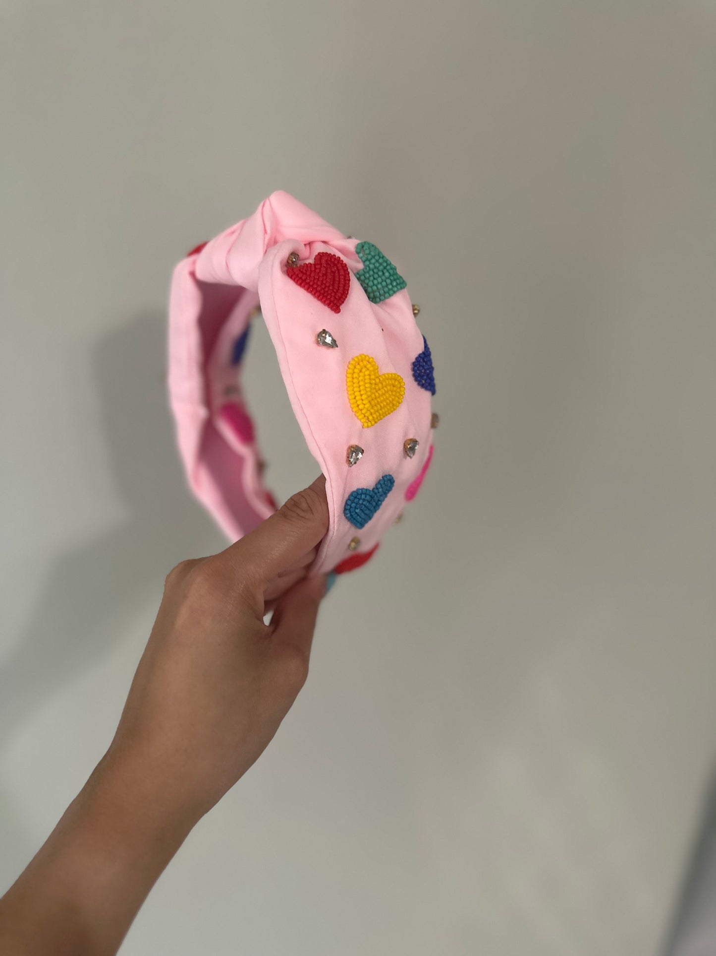 Multi Color Beaded Heart Headband