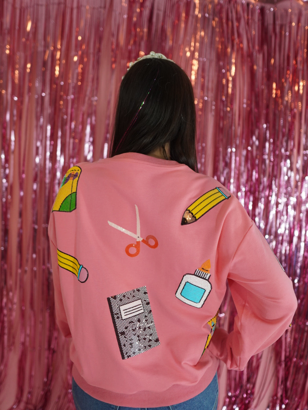 Pink School Supply Sweatshirt