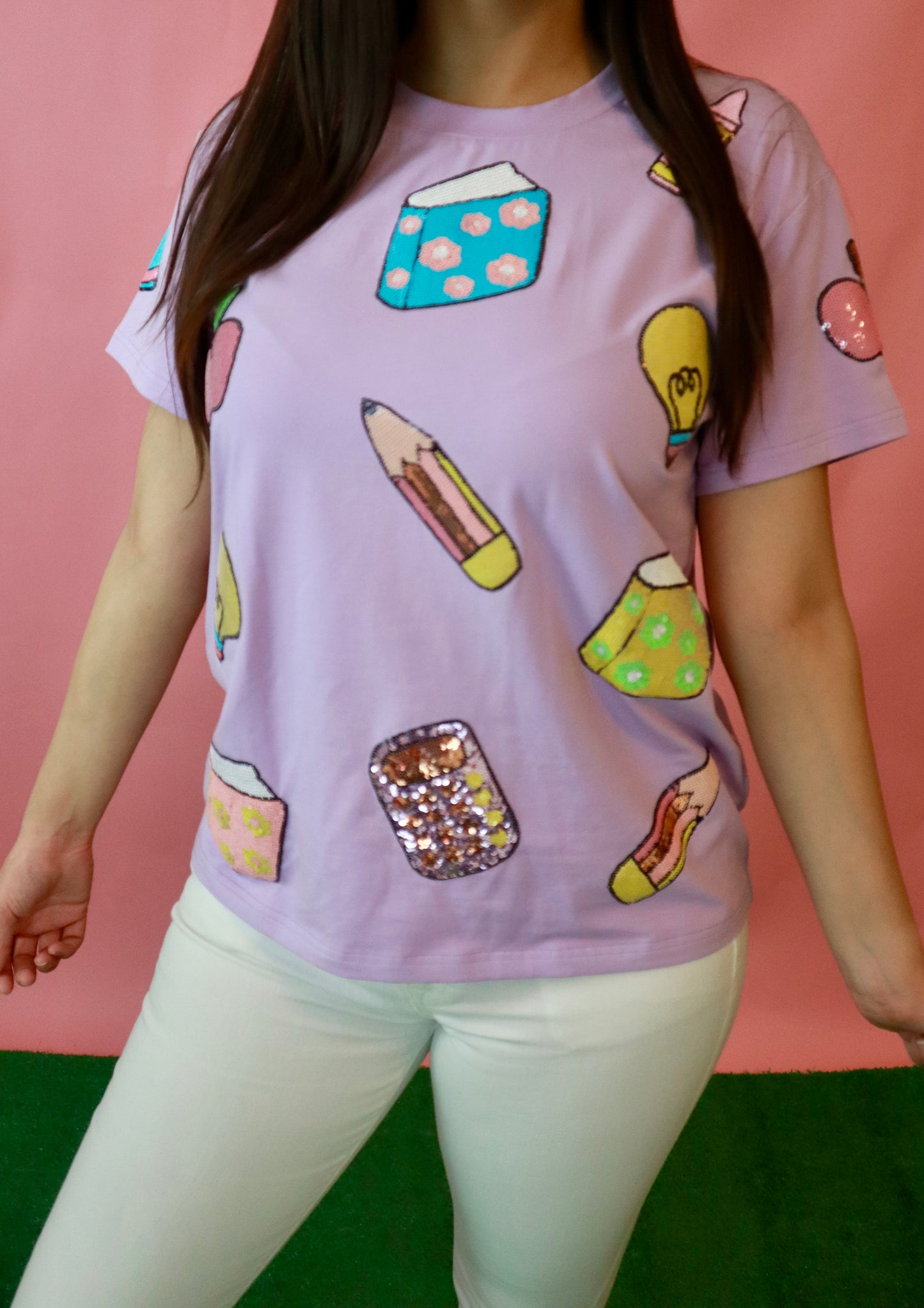 Lavender Sequin Supply Top
