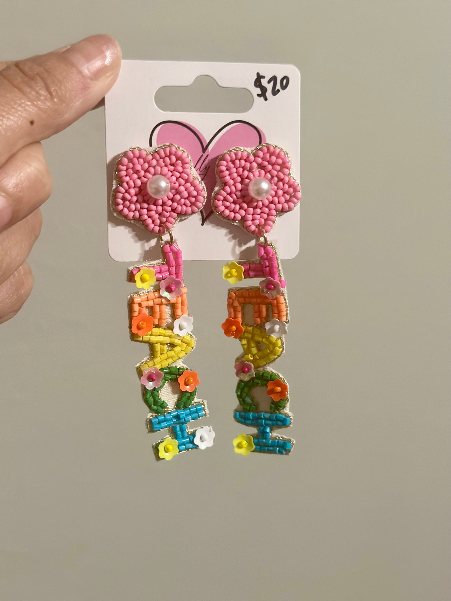 Beaded Teacher Floral Earrings