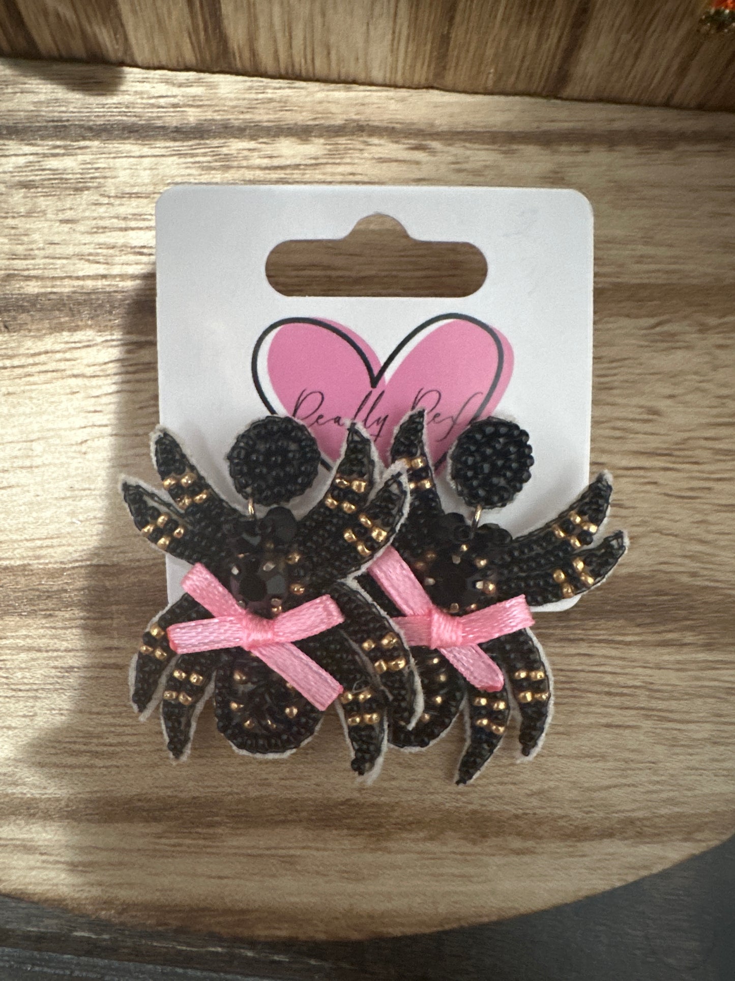 Beaded Spider Earrings