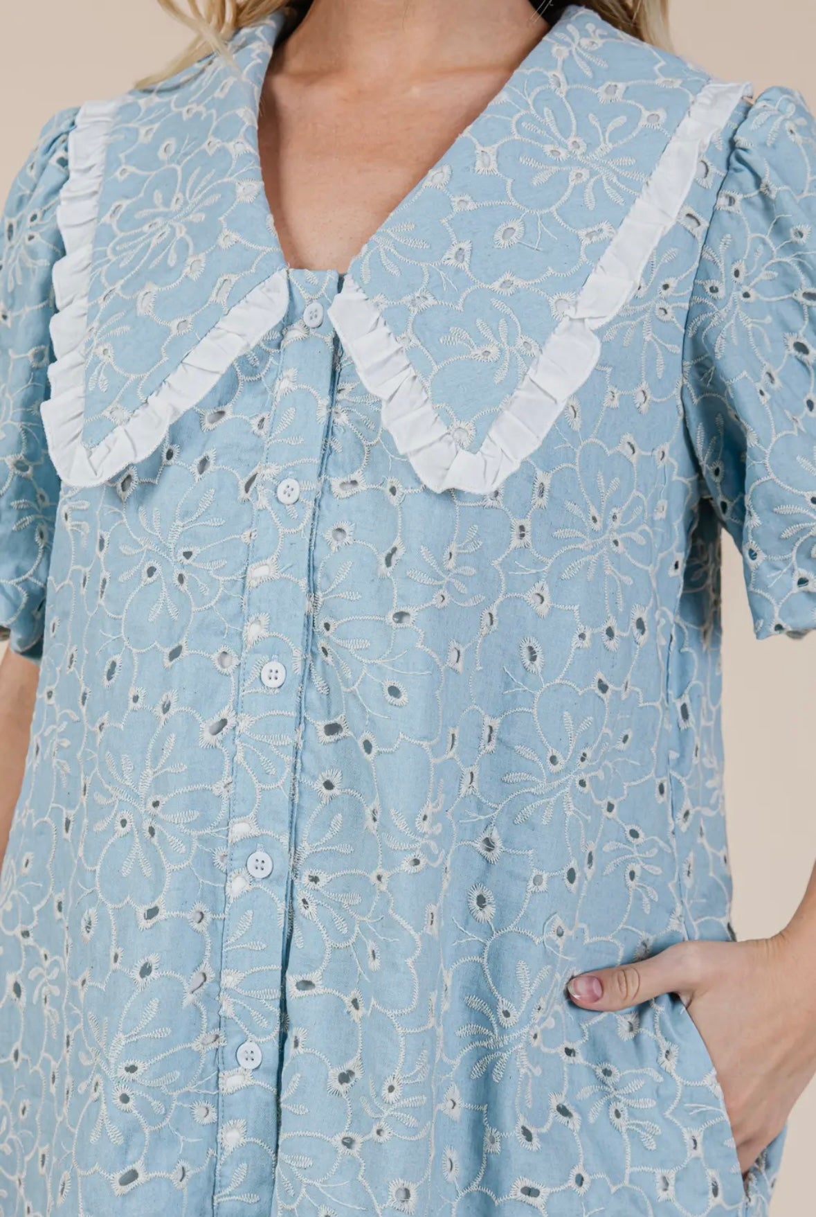 Baby Blue Eyelet Dress