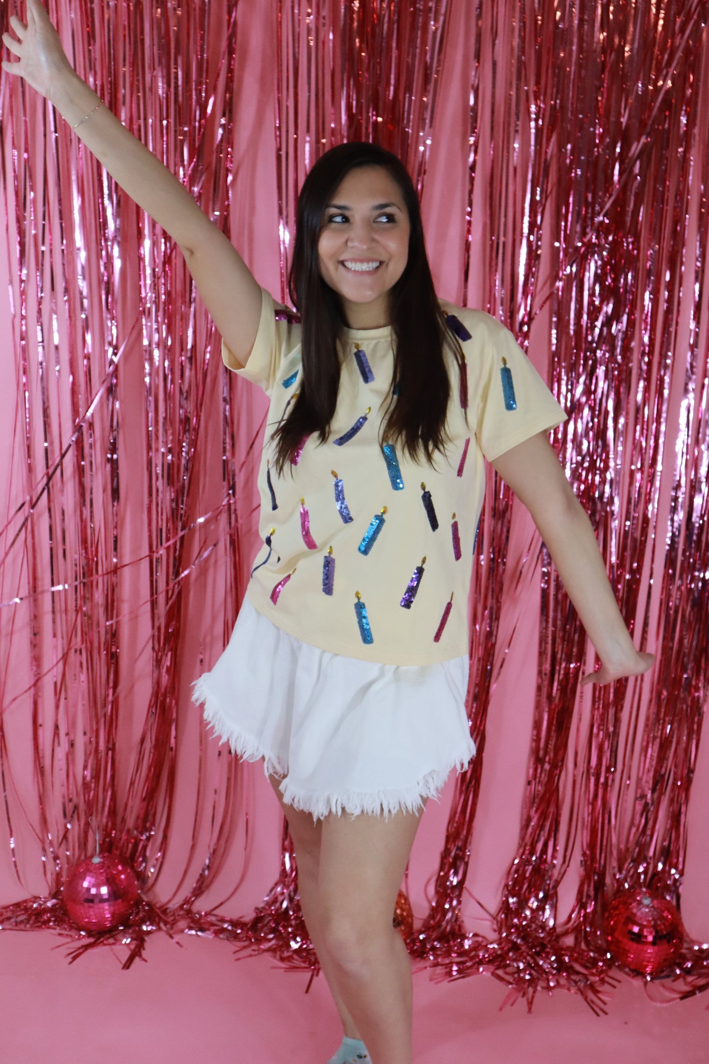 Sequin Birthday Candles Shirt