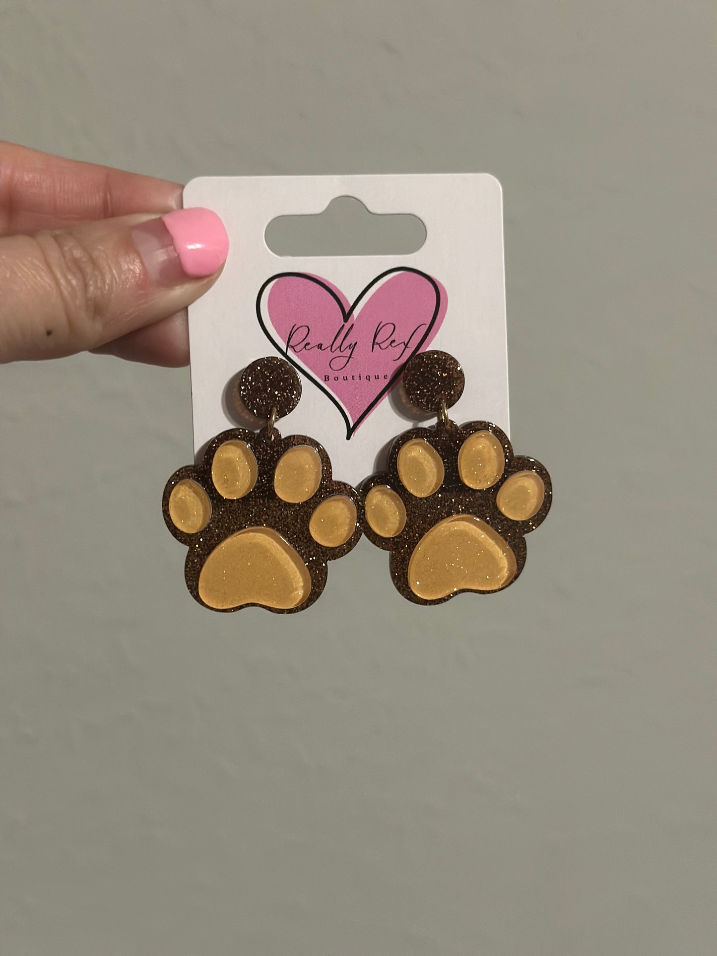 Dog Paw Print Earrings