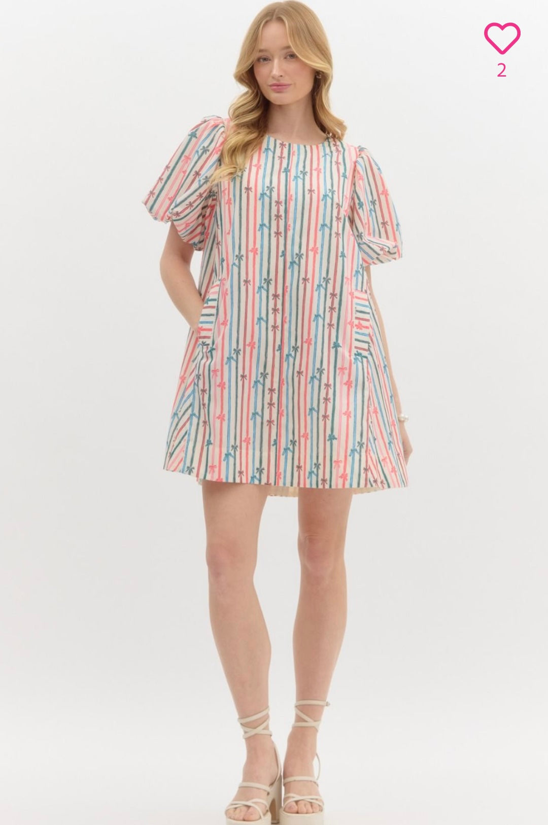 Multi Color Bow Print Dress
