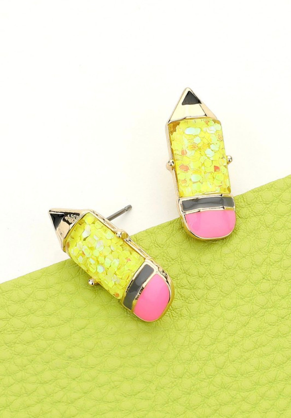 Glitter Pencil Stud Earrings