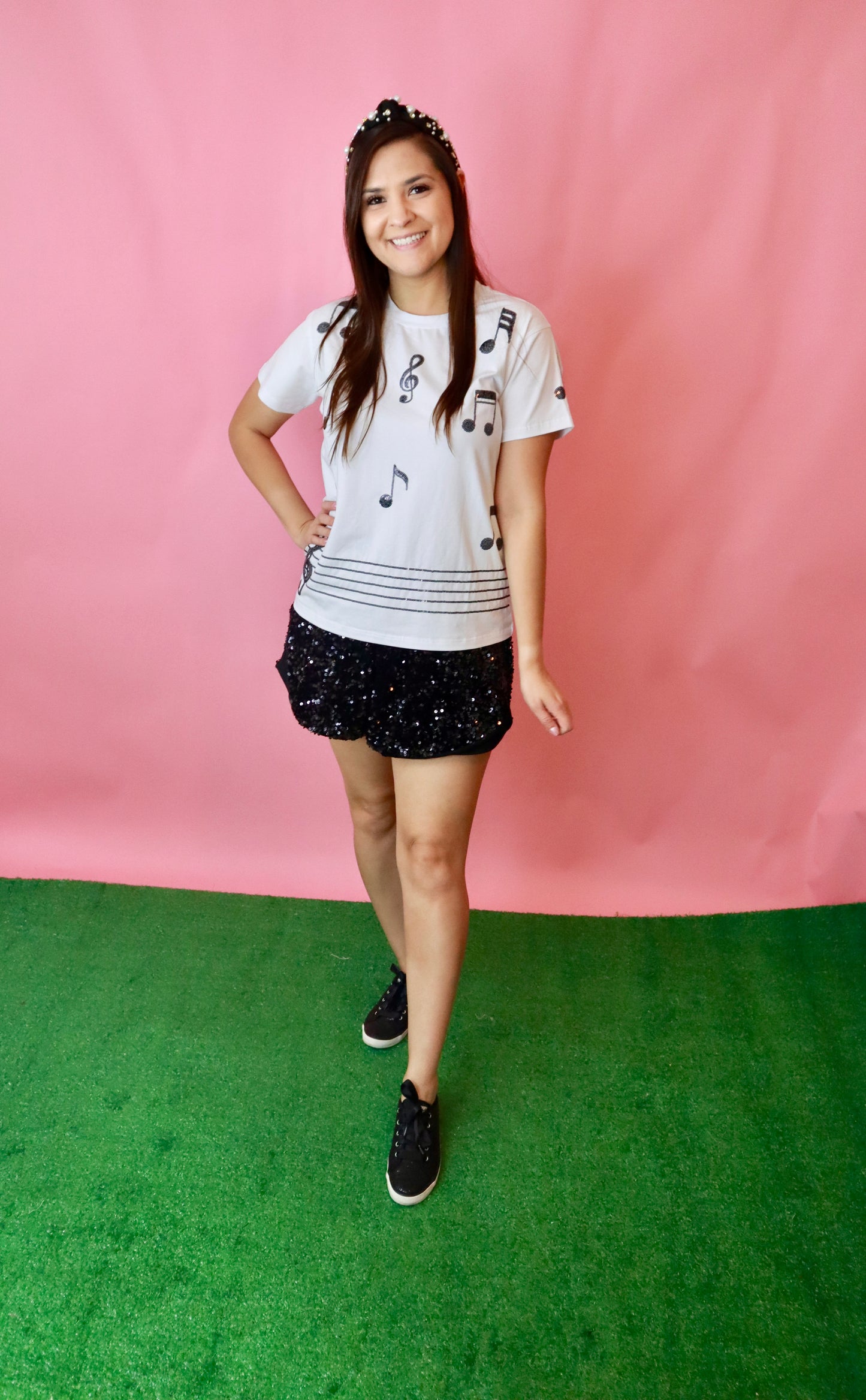 Sequin Music Note Shirt