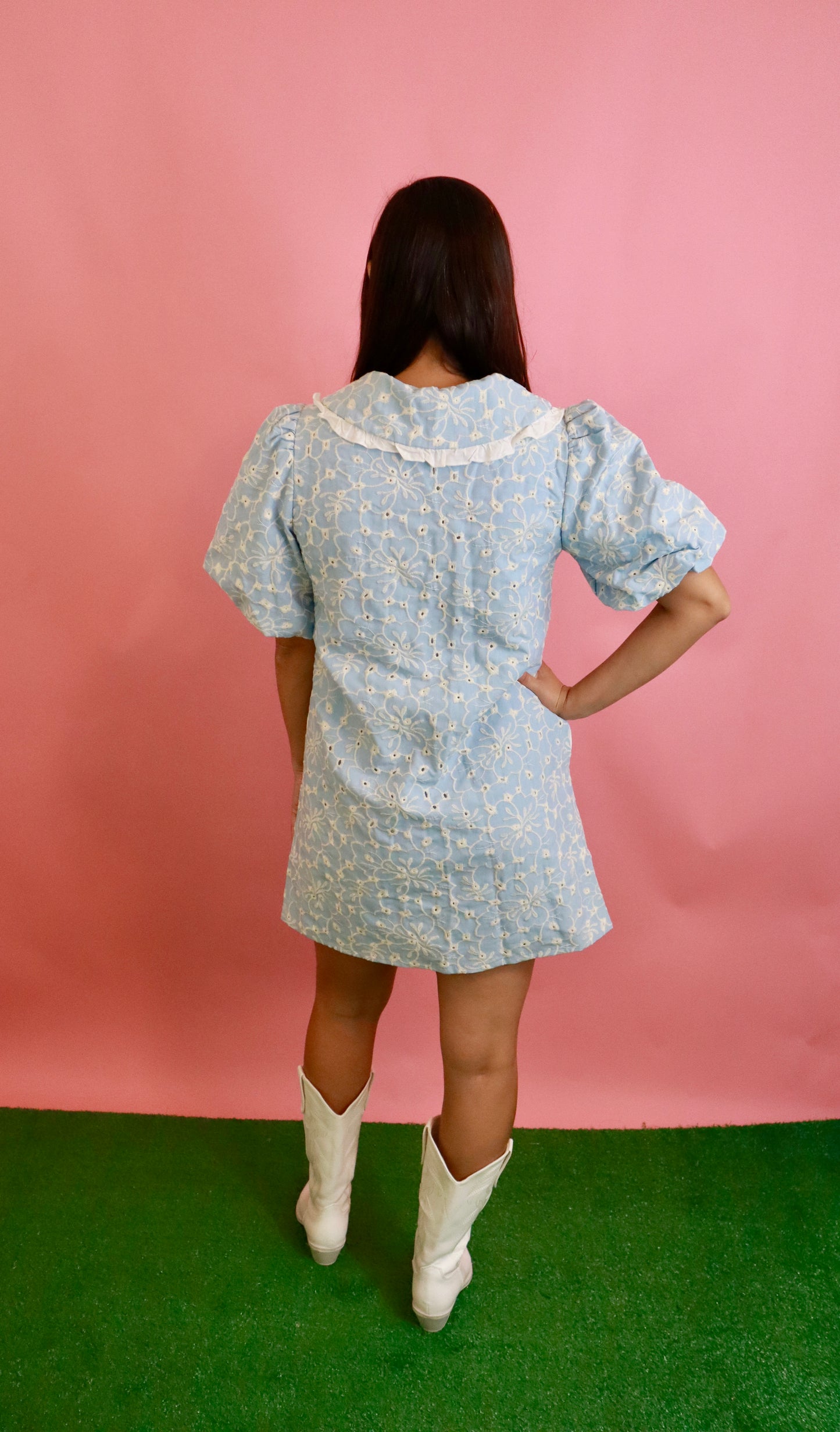 Baby Blue Eyelet Dress