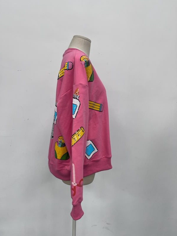 Pink School Supply Sweatshirt