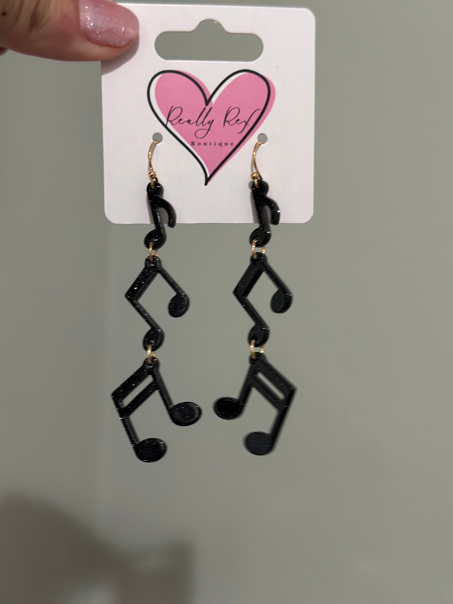 Multi Note Glitter Dangle Earrings