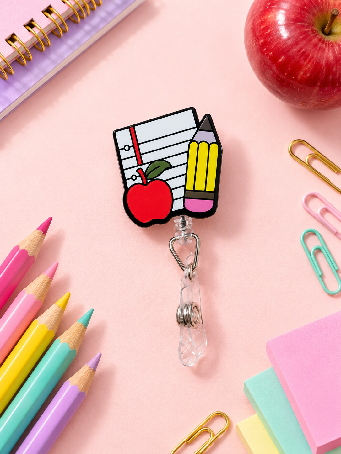 Paper and Pencil Badge Reel