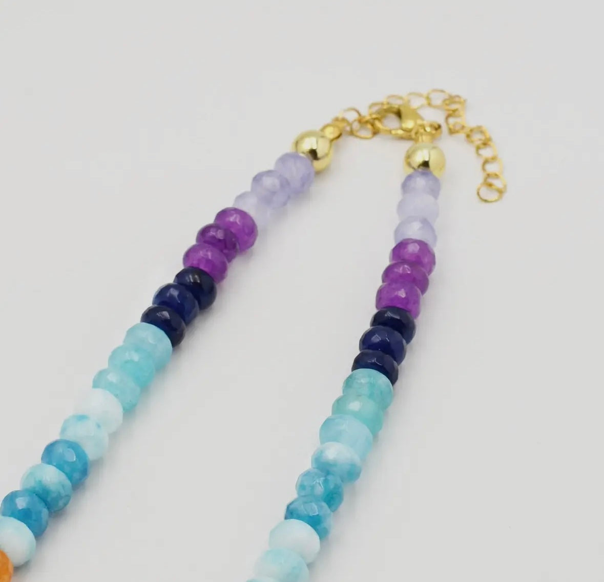 Colorful Gemstone Necklace with Pearl