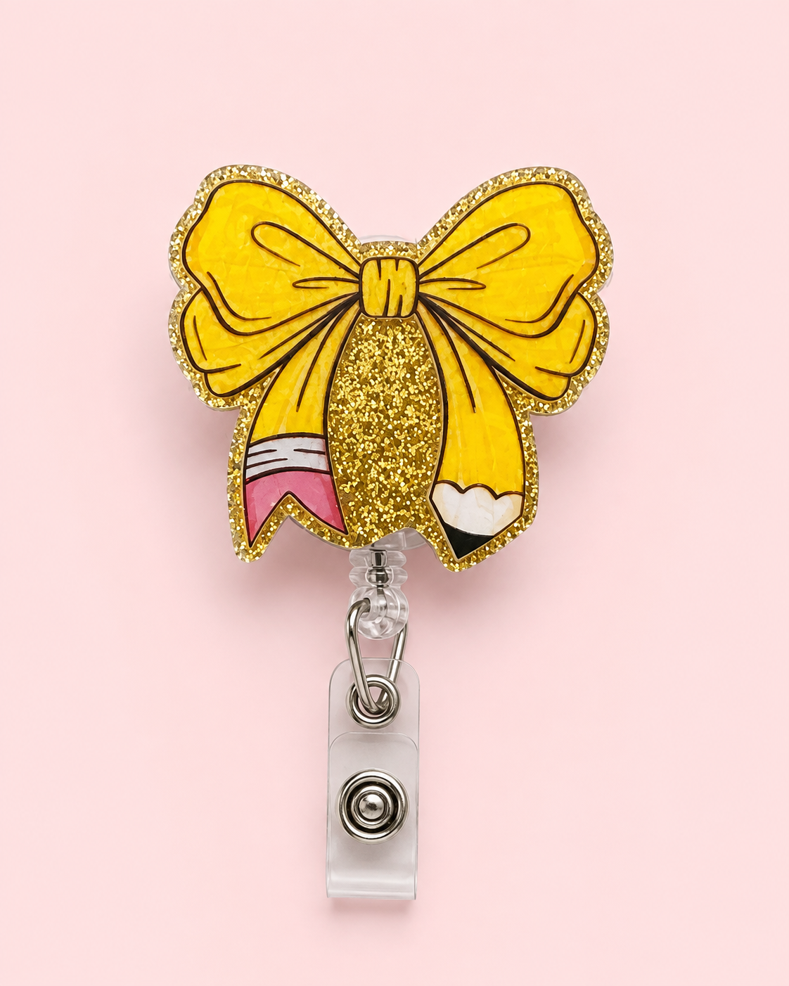 Pencil Bow Badge Reel