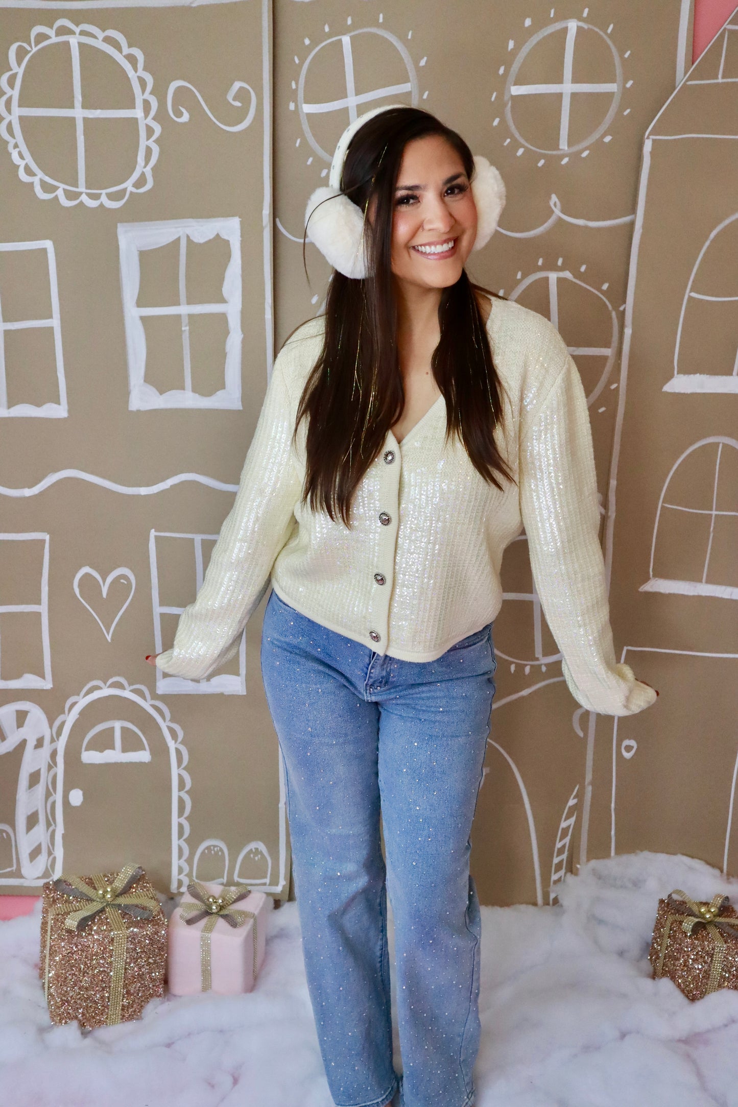 Sequin Button Down Cardigan