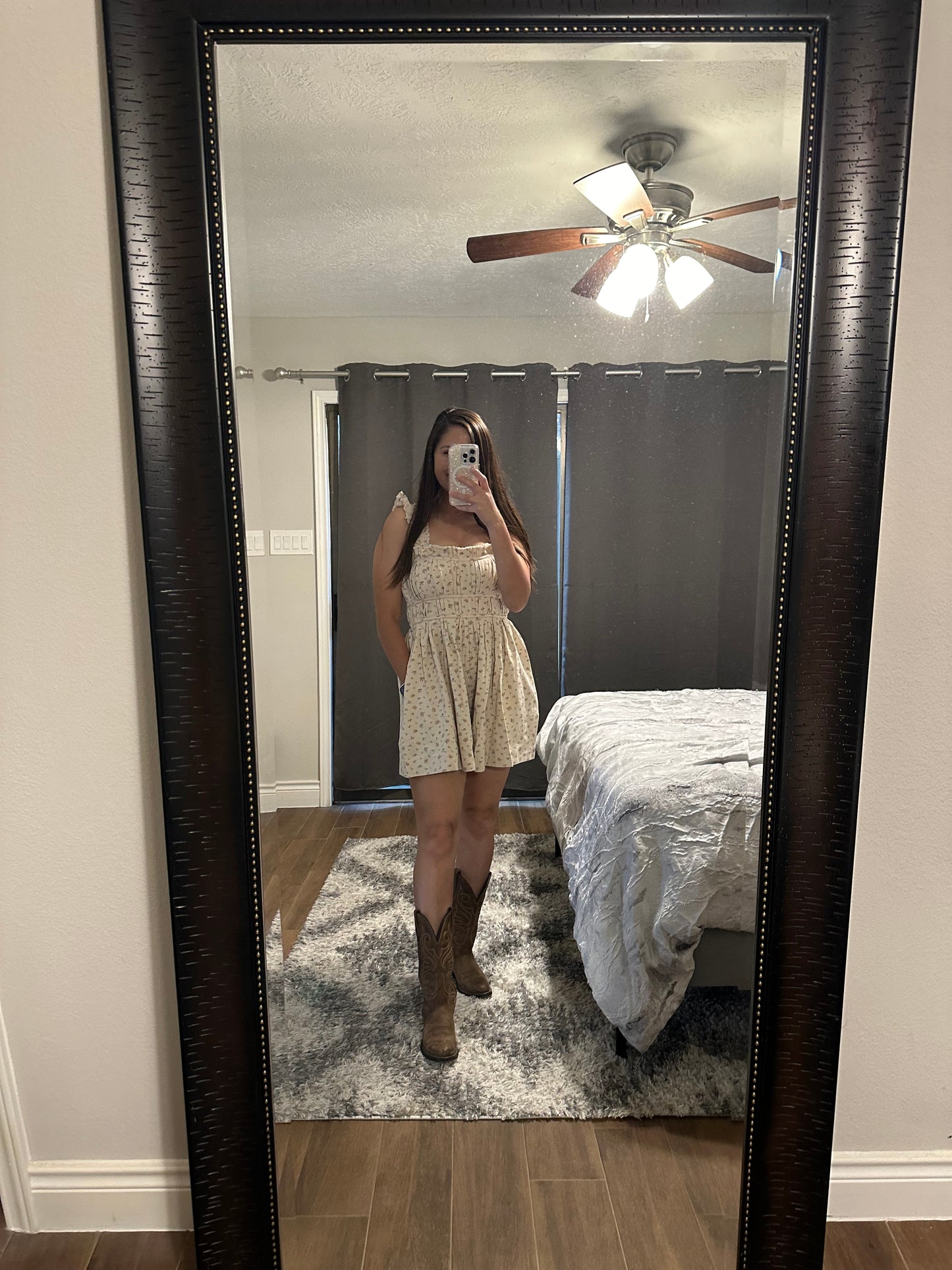 Beige Floral Romper