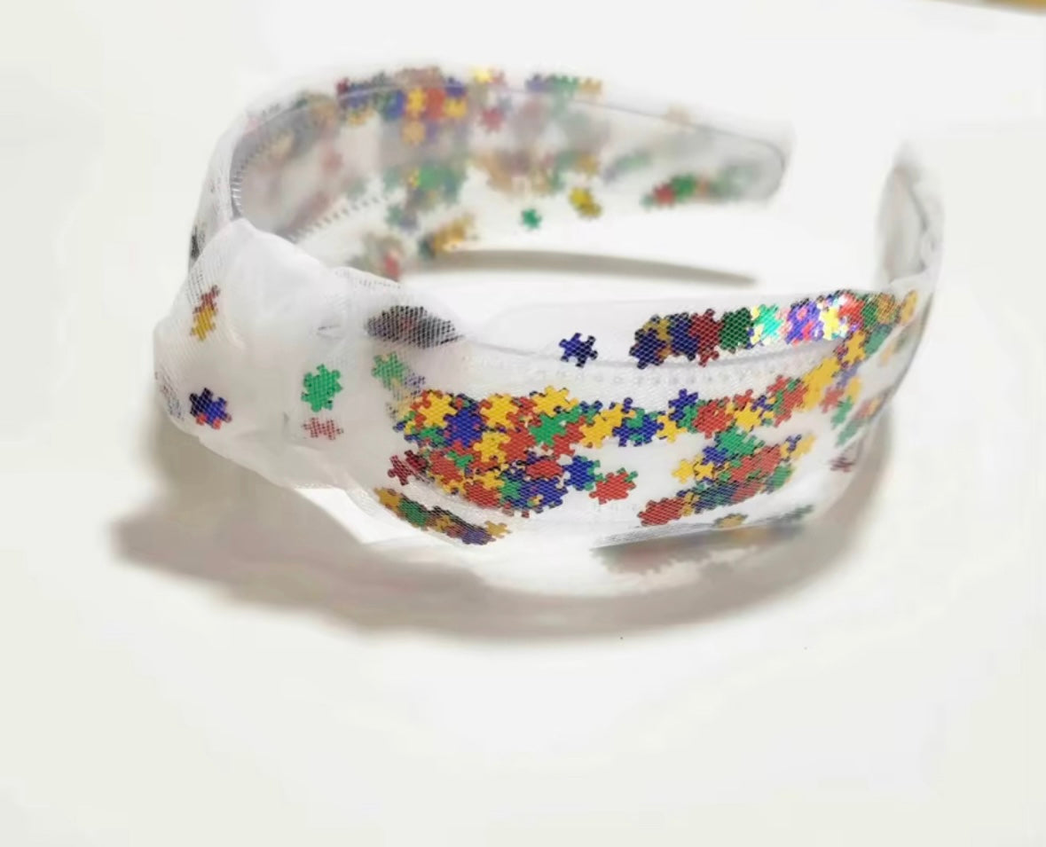 Multicolor Puzzle Confetti Headband