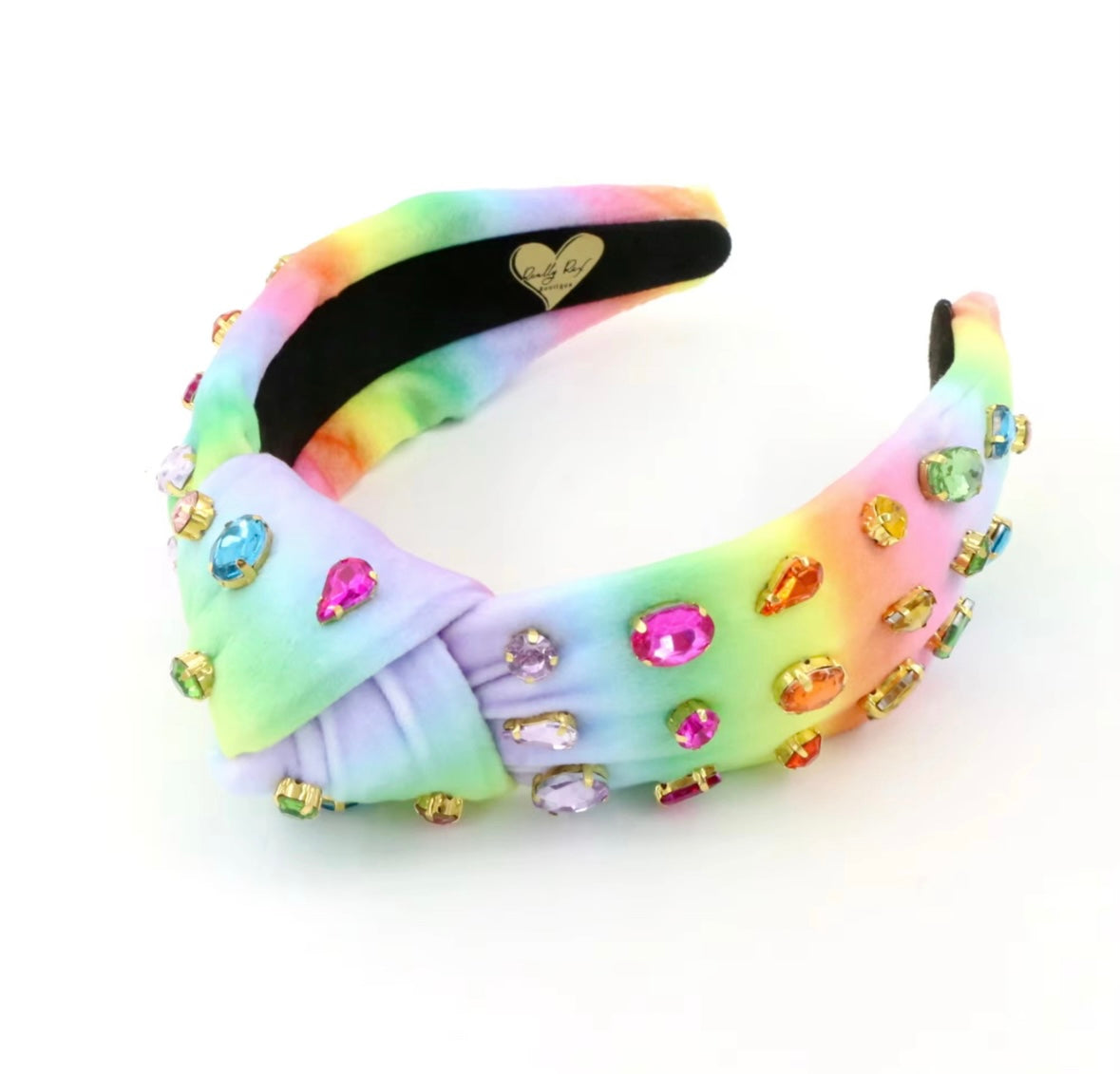 Rainbow Jeweled Knot Headband