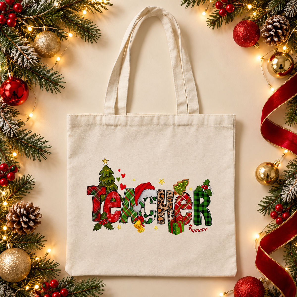 Christmas Teacher Tote