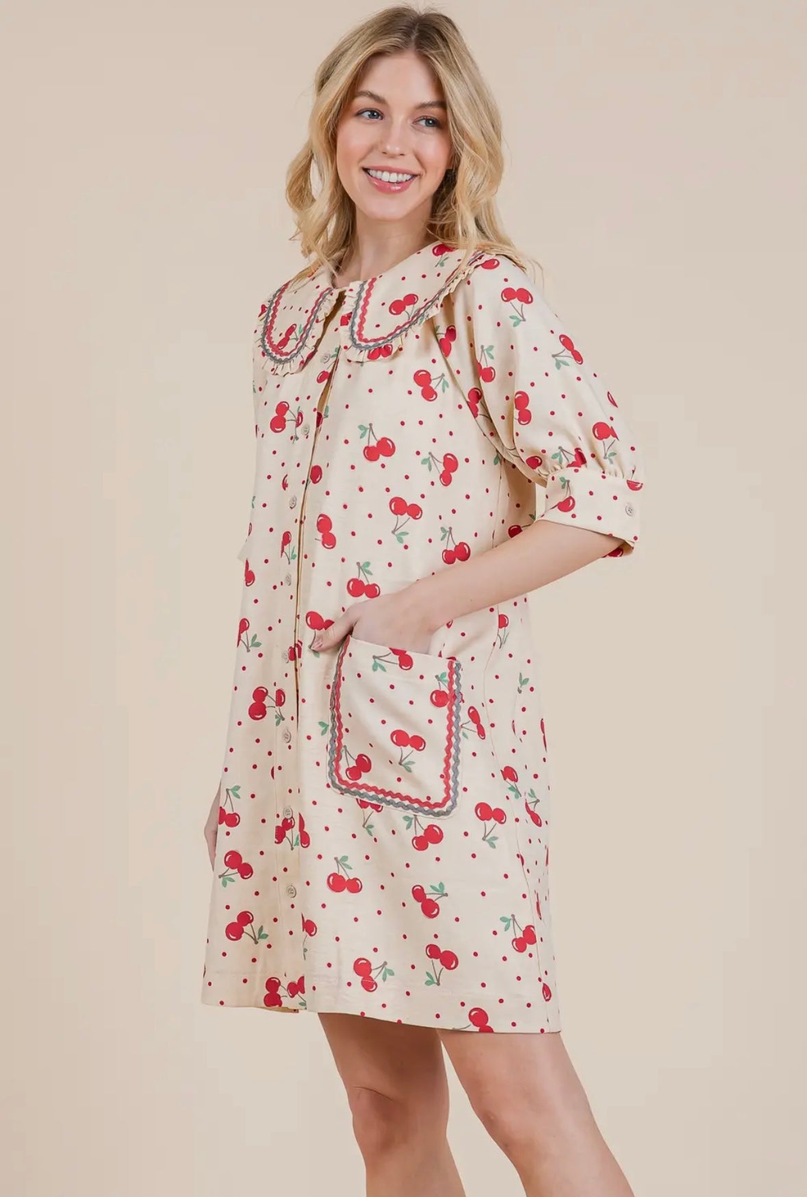 Cherry Shirt Dress