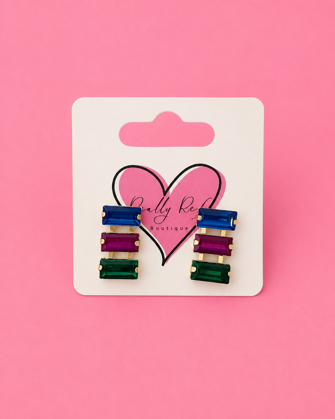 Rectangle Rhinestone Earrings