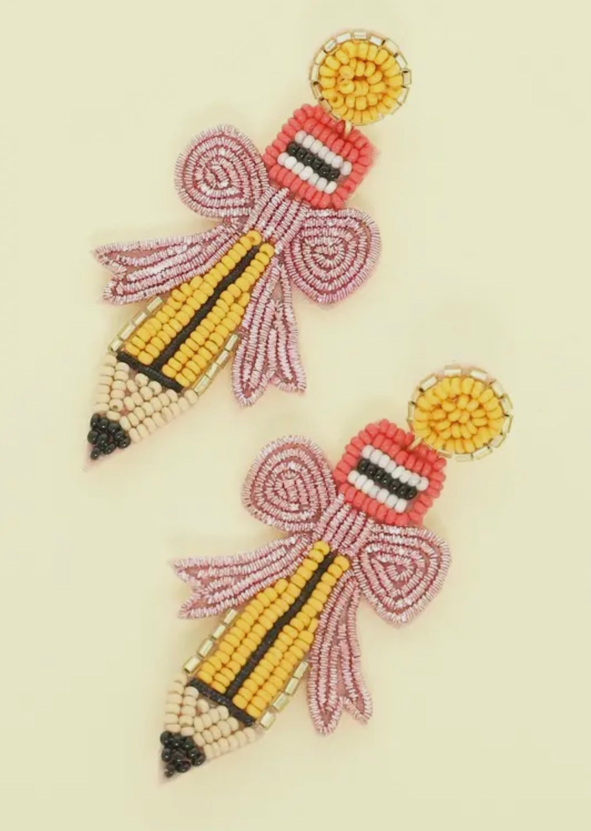 Beaded Pencil Coquette Earrings