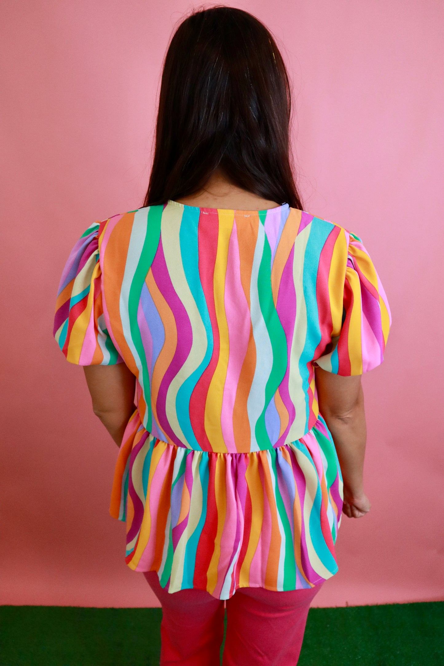 Multi Color Bow Tie Top