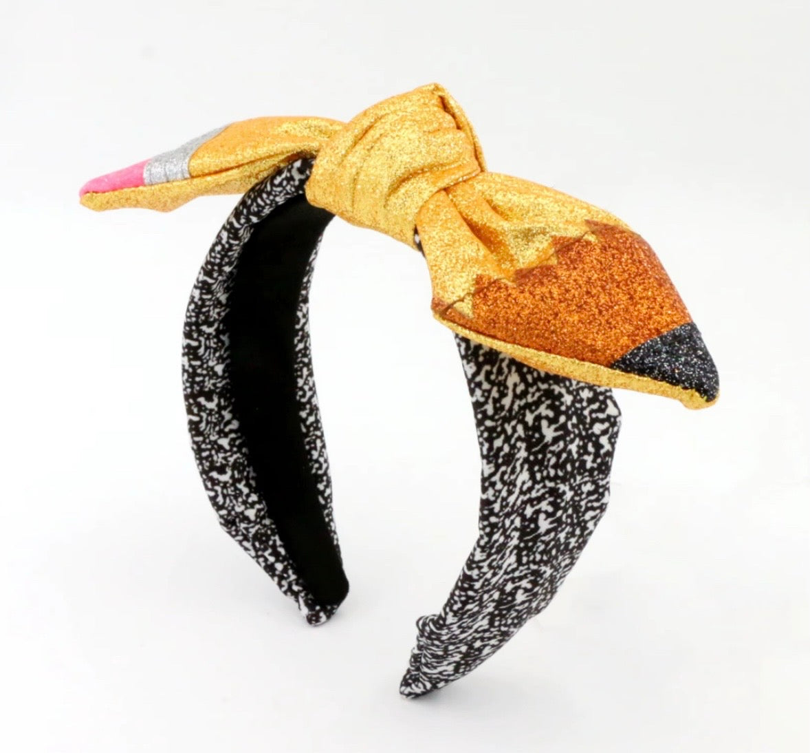Glitter Pencil Bow Headband