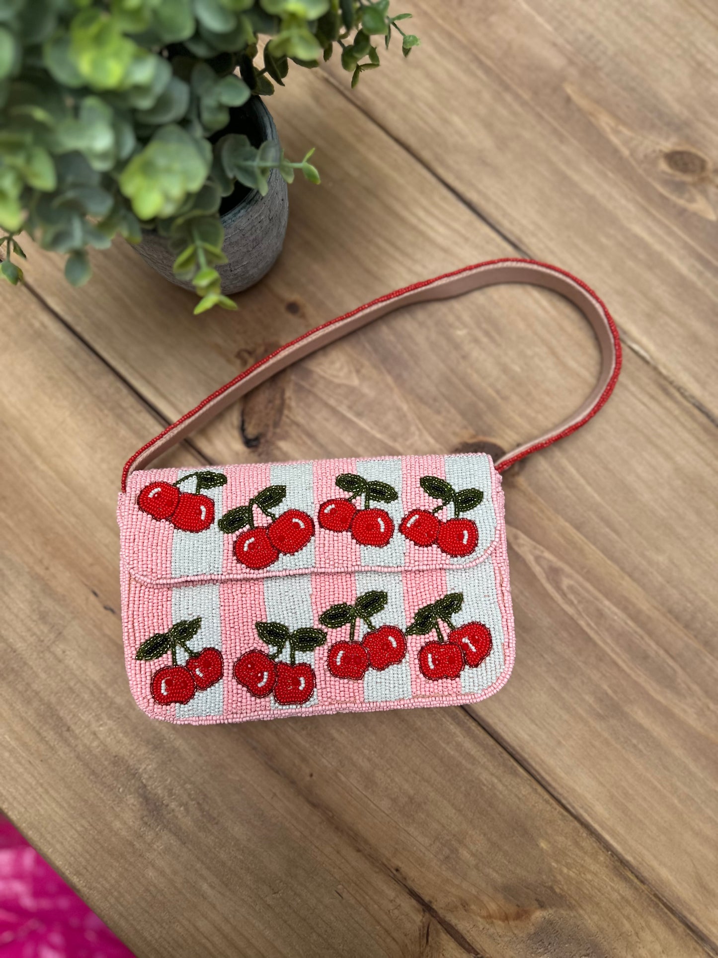 Beaded Cherry Purse