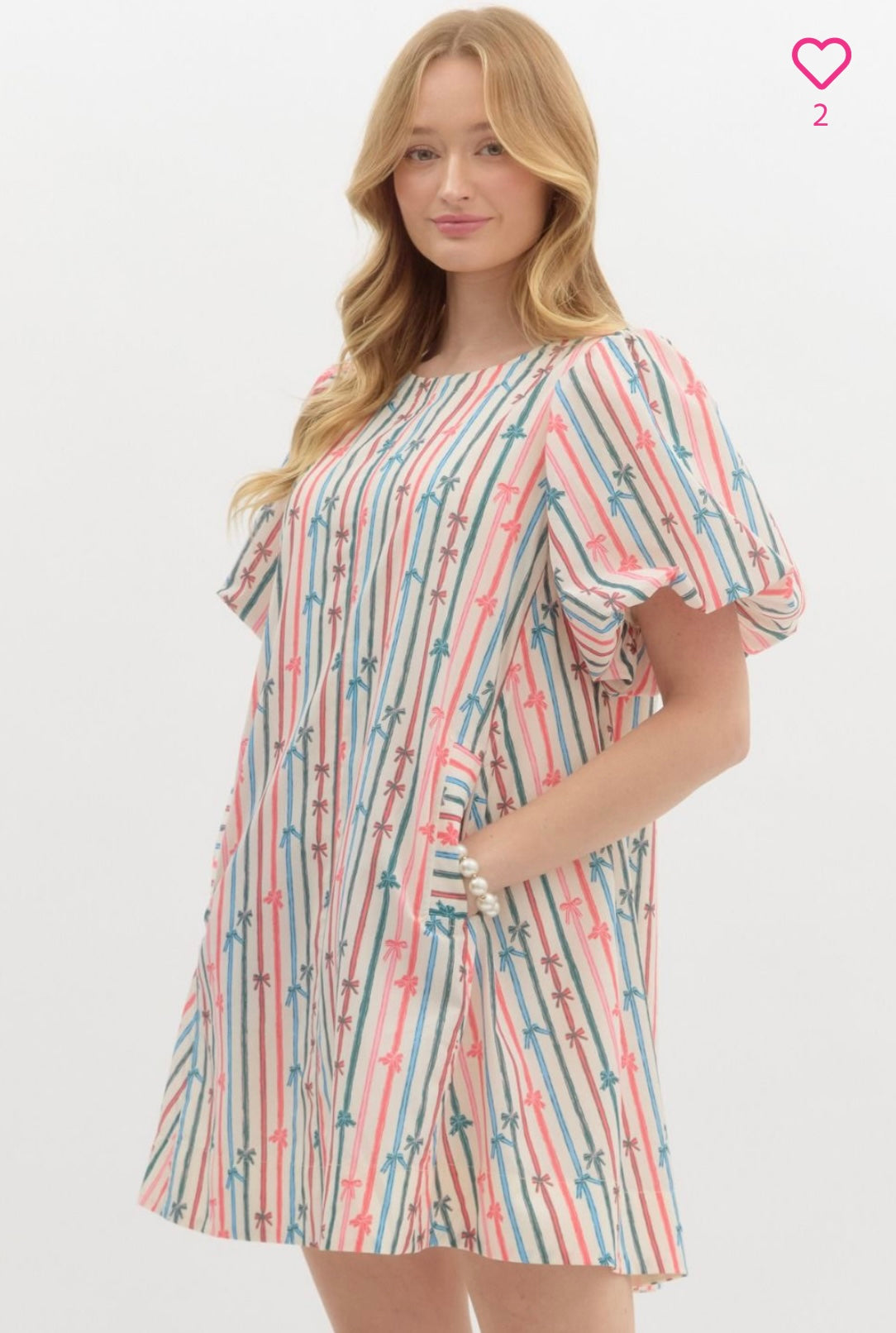 Multi Color Bow Print Dress