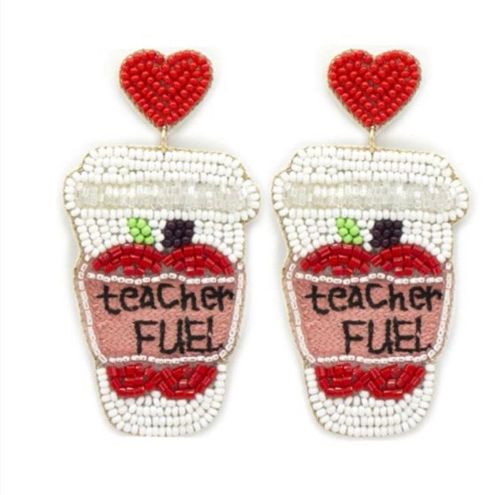 Beaded Teacher Fuel Earrings