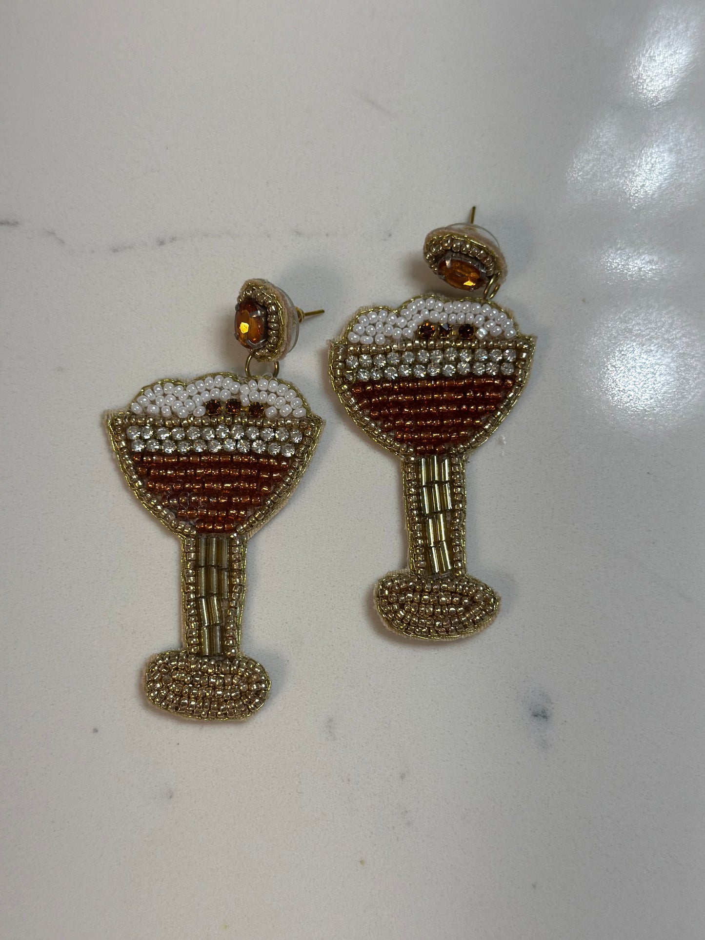 Beaded Espresso Martini Earrings
