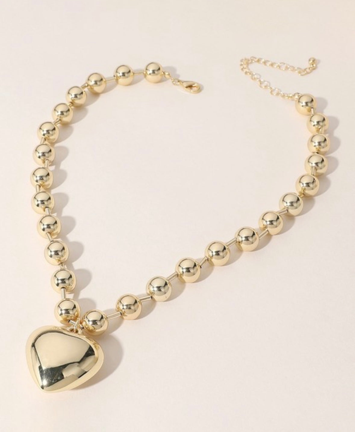 18K White Gold Bubble Heart Necklace