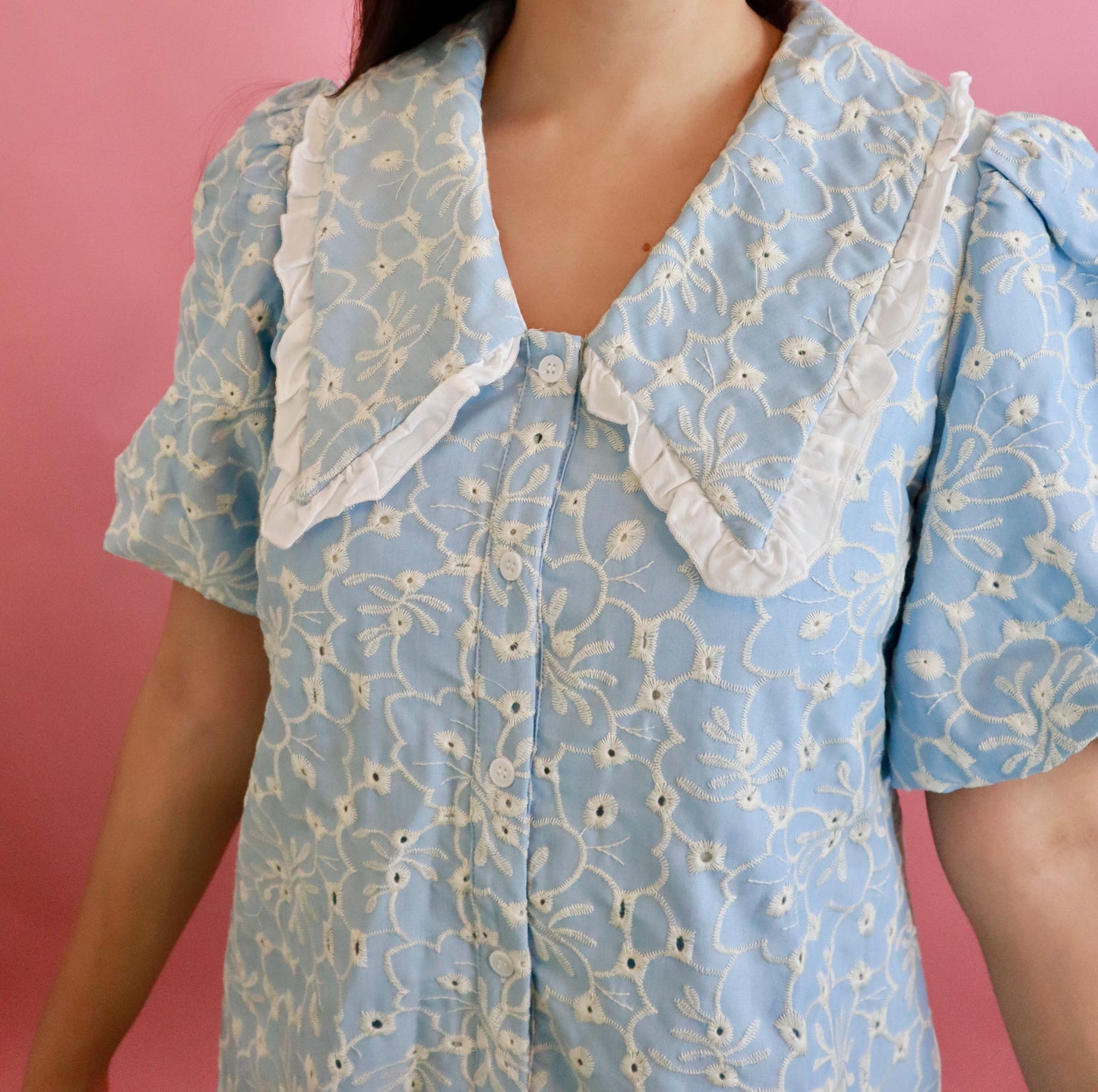 Baby Blue Eyelet Dress