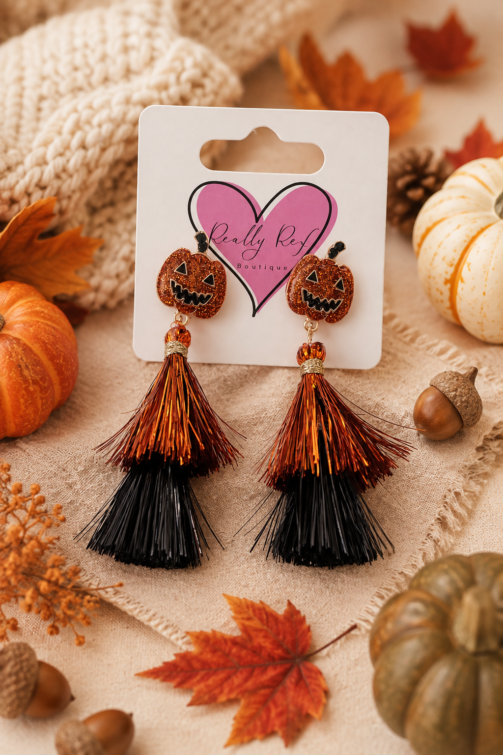 Pumpkin Tassel Earrings