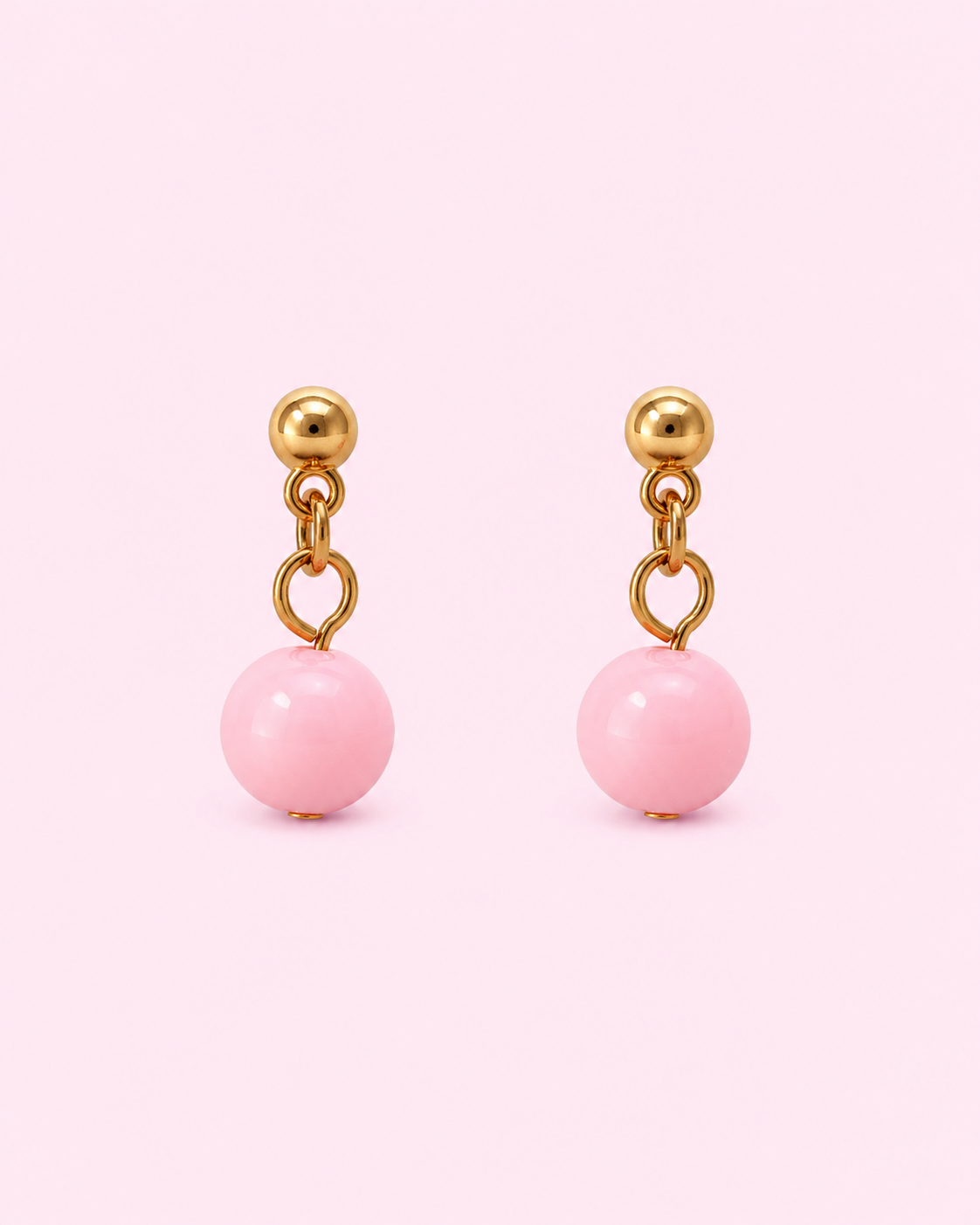 Small Pink Bead Earrings