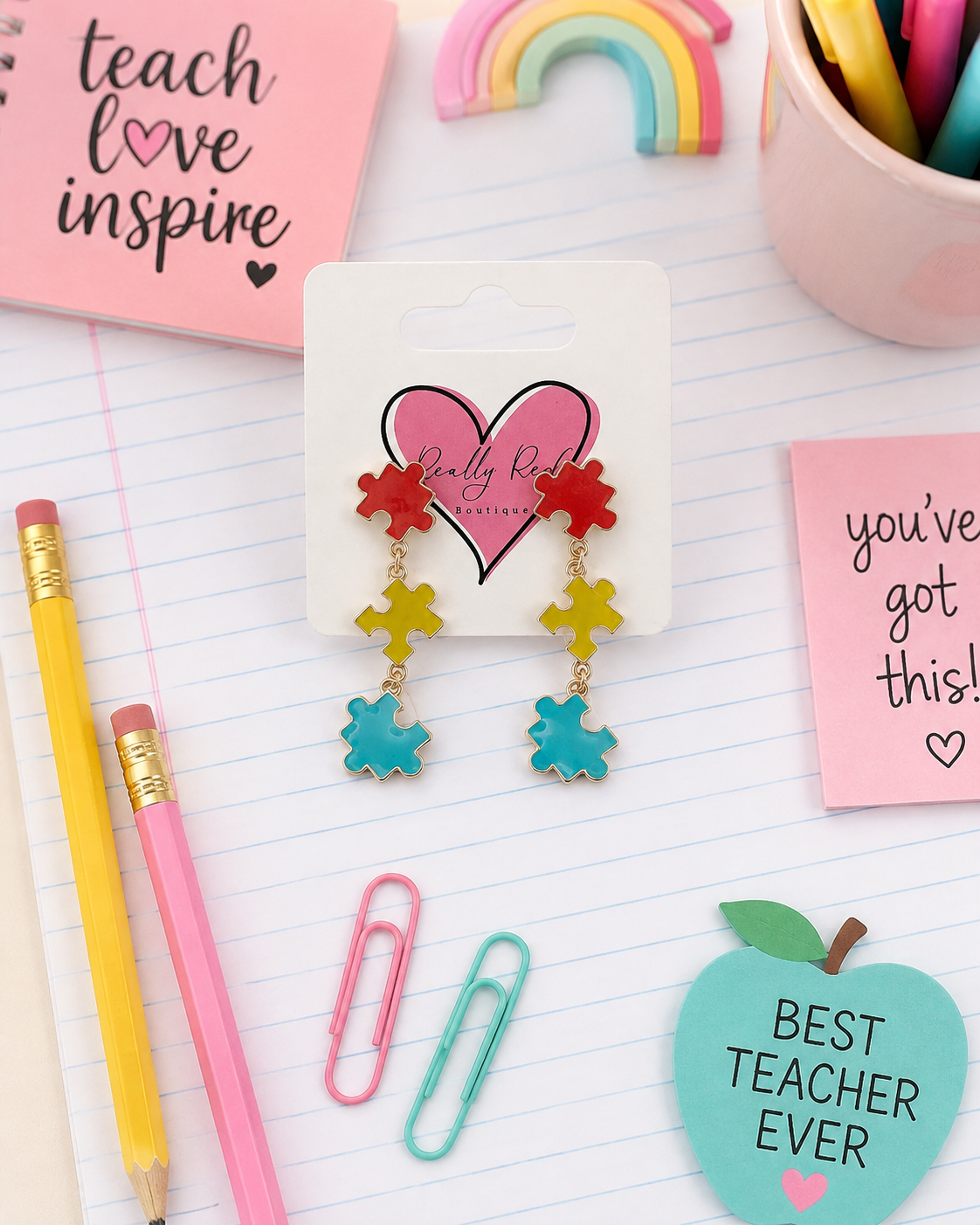 Puzzle Dangle Earrings