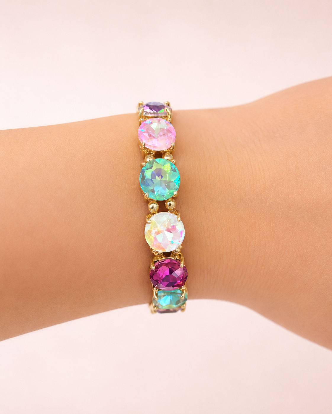 Circle Pastel Rhinestone Bracelet