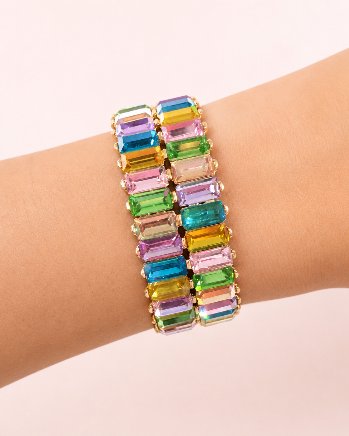 Double Layer Rhinestone Bracelet