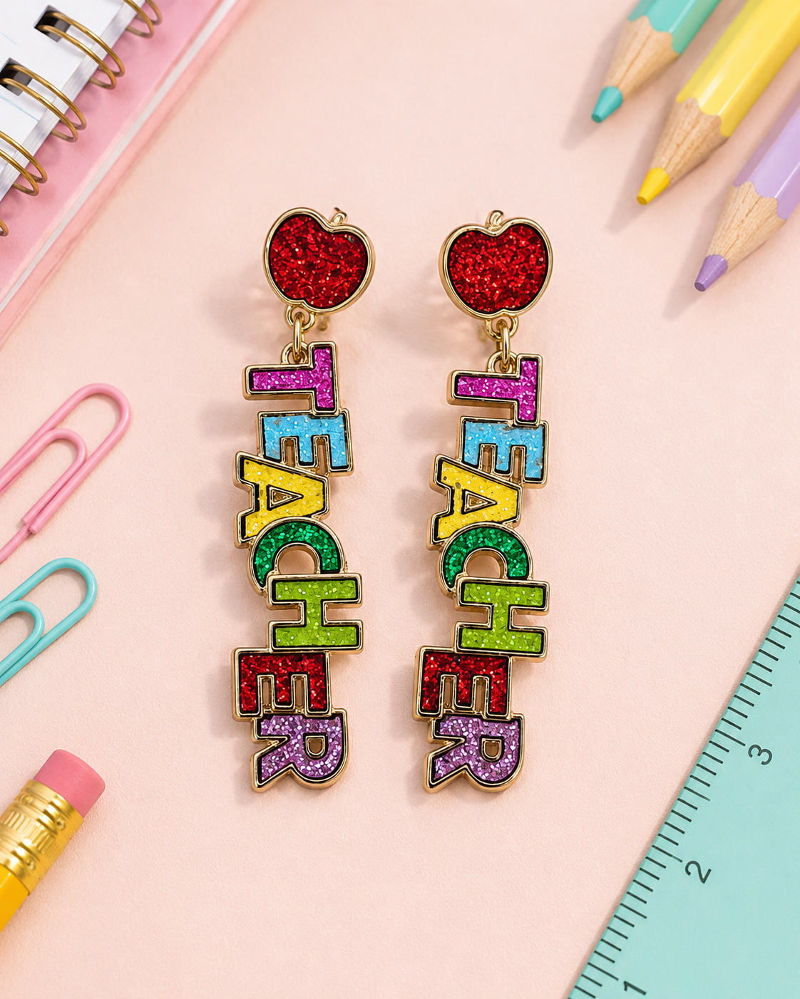 Glitter Teacher Earrings