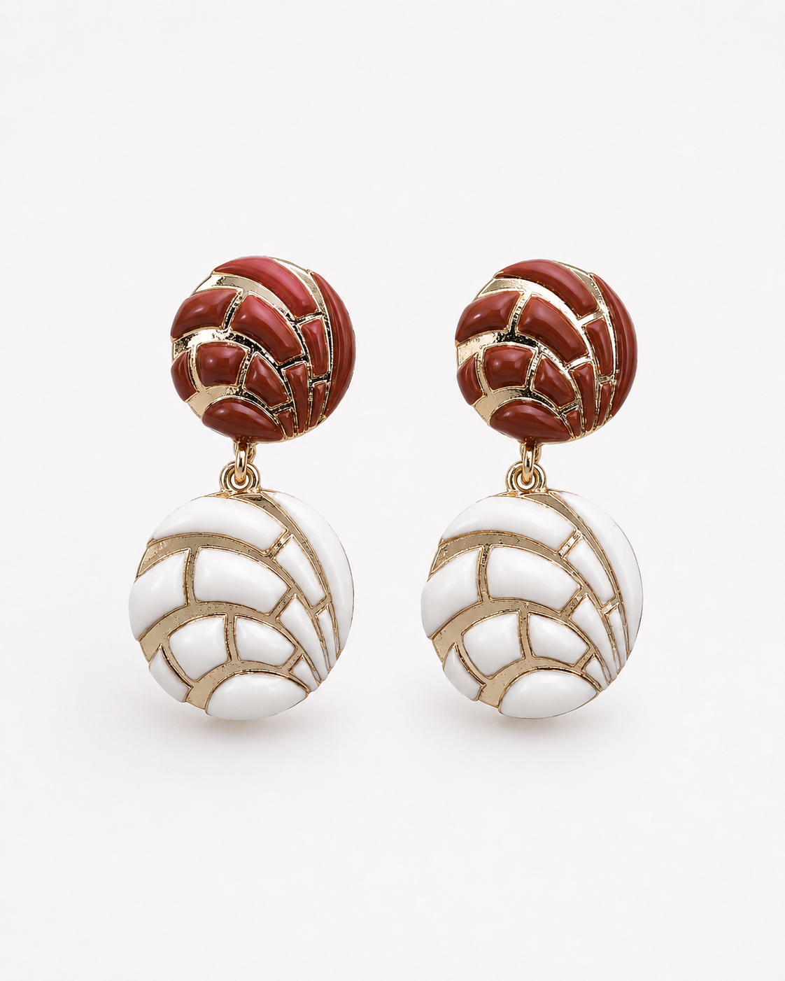 White Concha Earrings