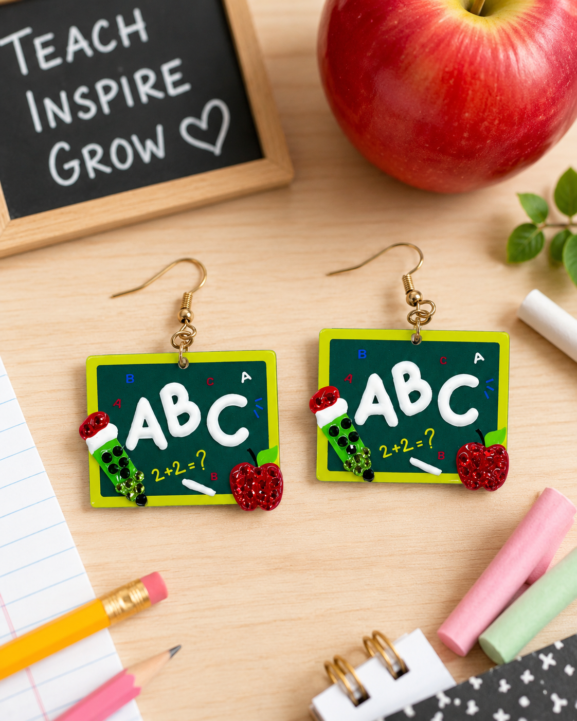 ABC Chalkboard Earrings