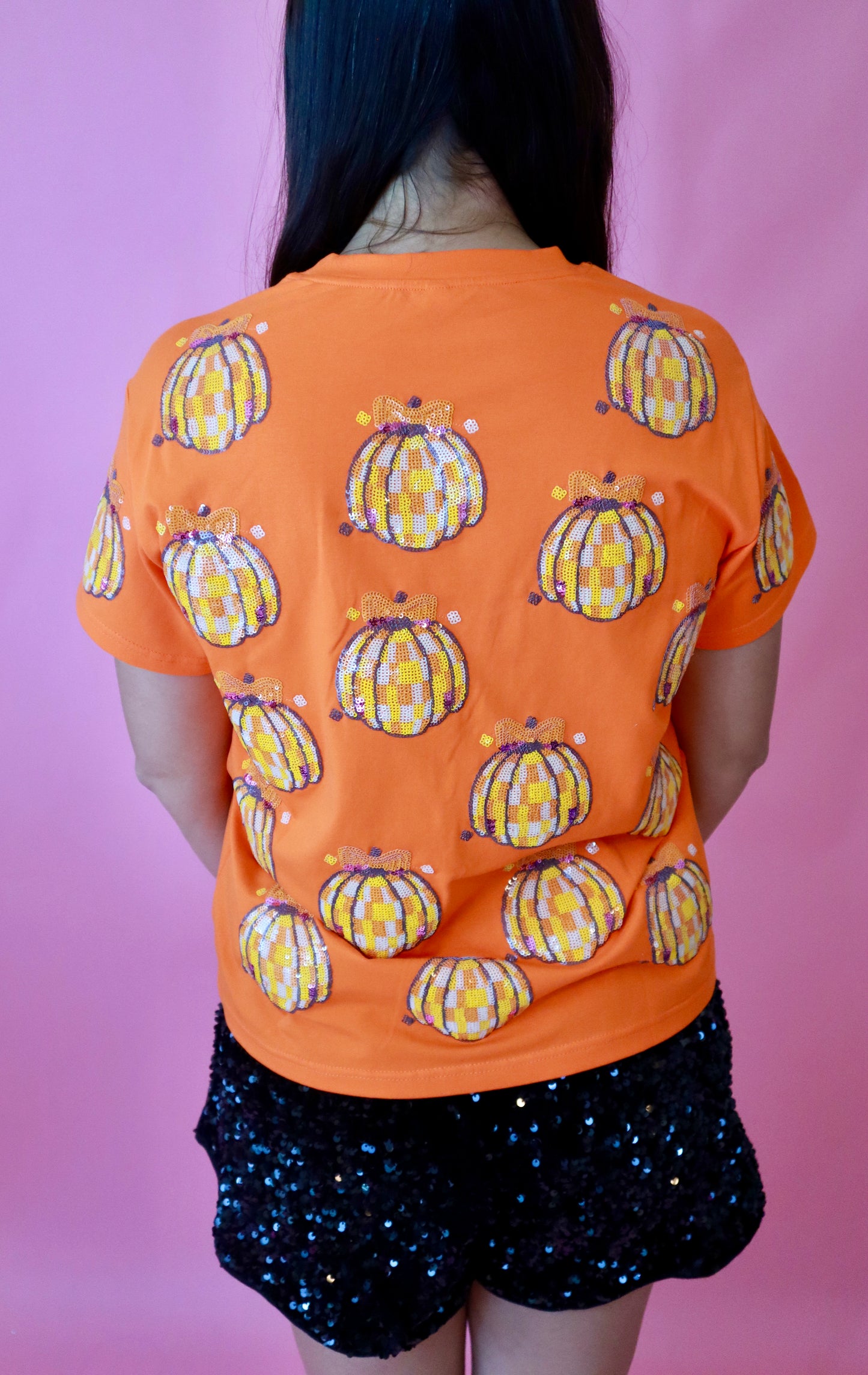 Disco Pumpkin Sequin Top