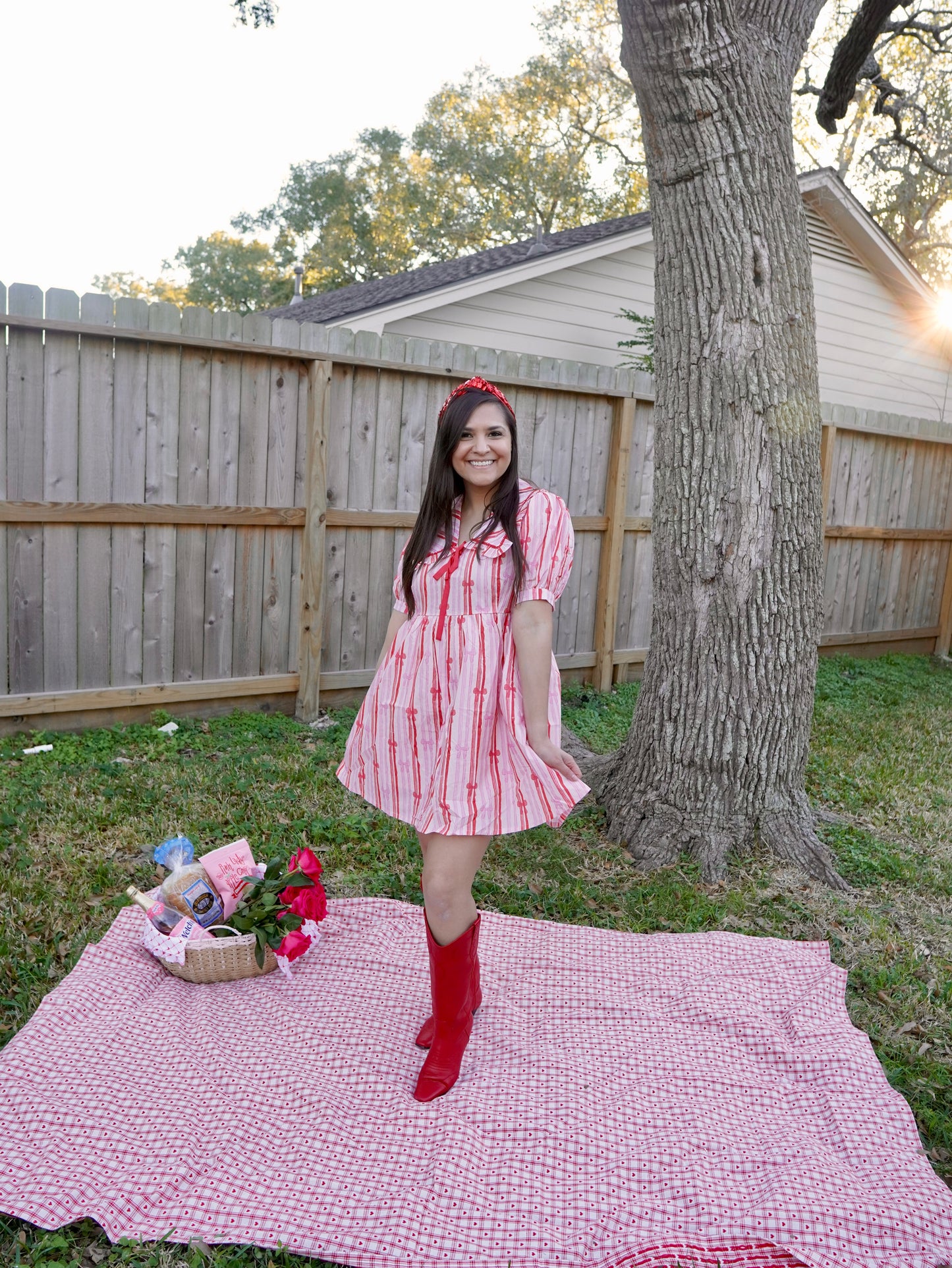 Pink and Red Bow Dress