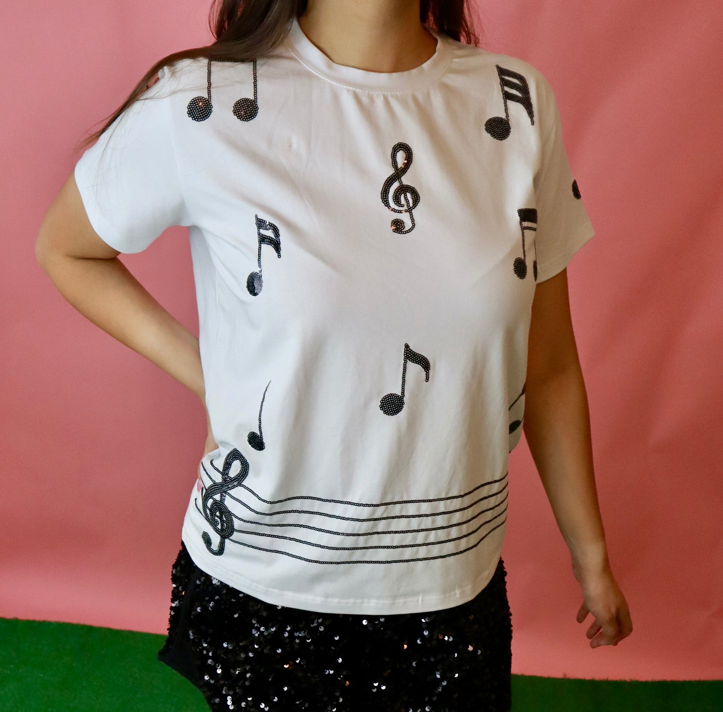 Sequin Music Note Shirt