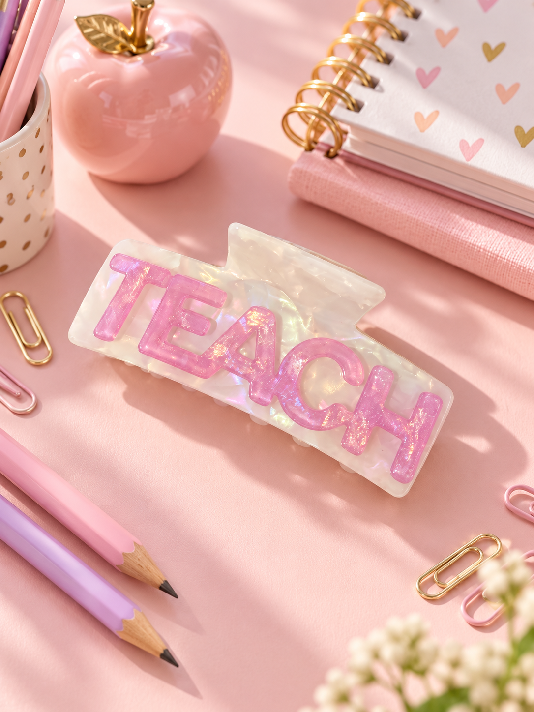 TEACH Acrylic Hair Clip