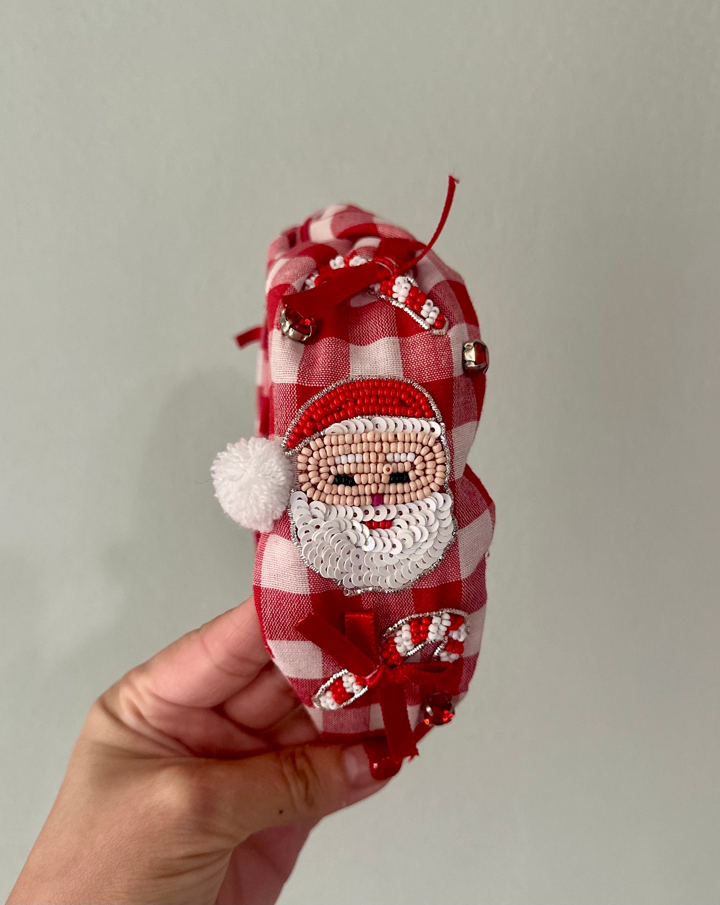 Plaid Santa Headband
