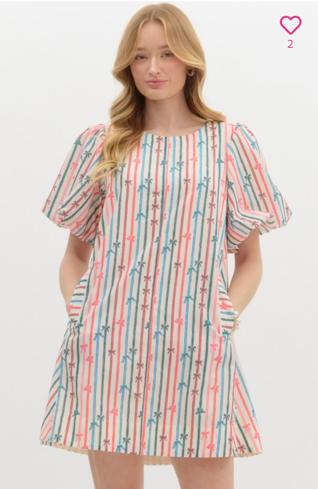 Multi Color Bow Print Dress