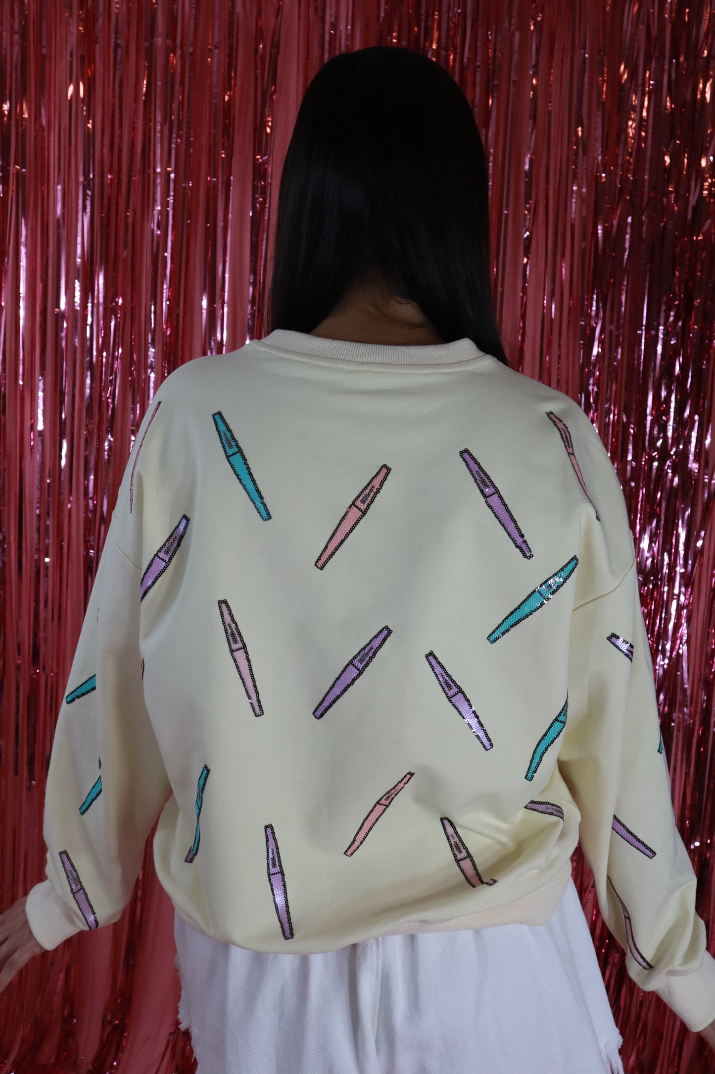 Cream Pastel Flair Pen Sweatshirt